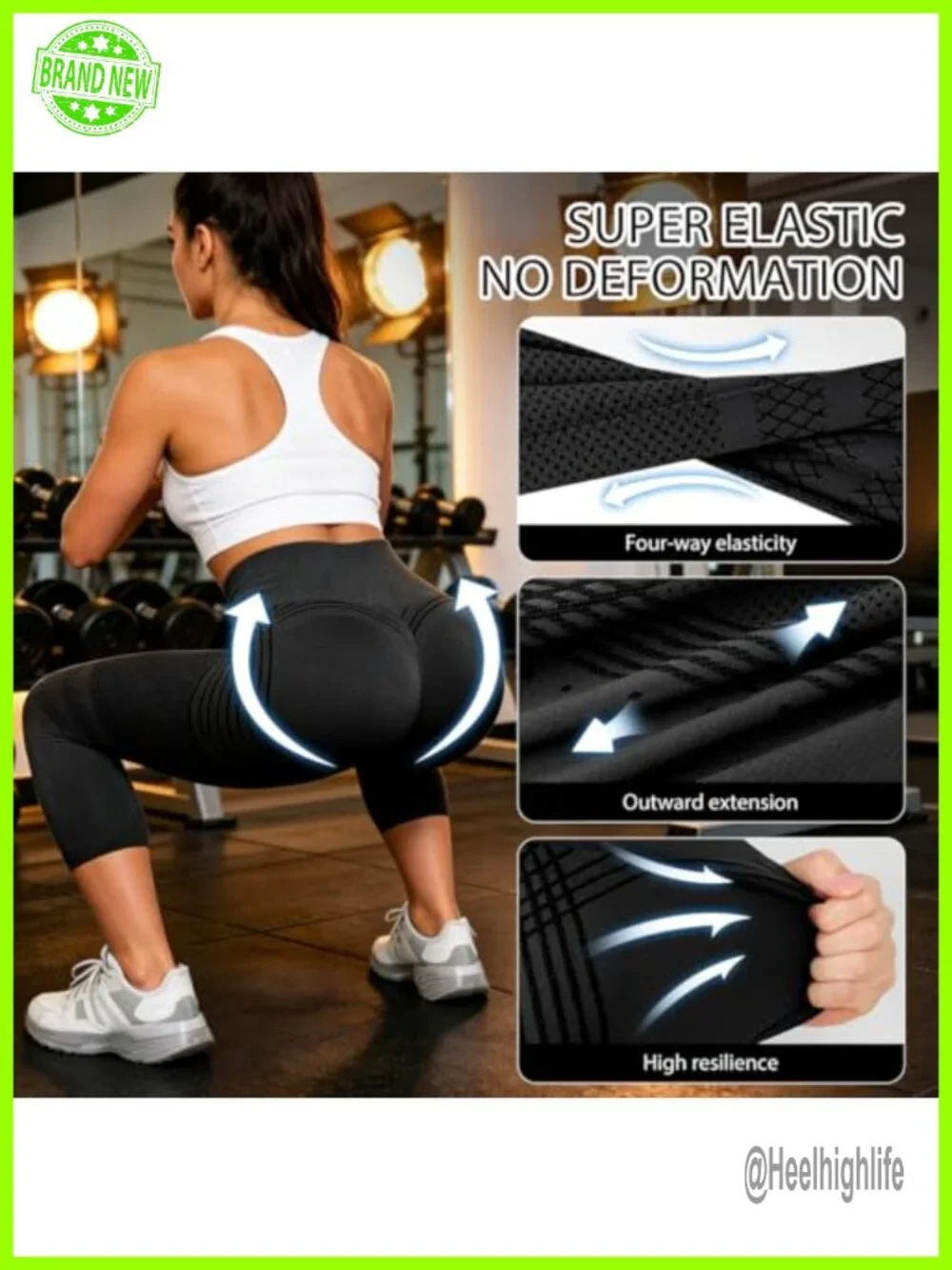 Capri Leggings with Built-in Resistance Band, Women's High Rise Scrunch Yoga